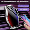 Miniatyrbilde 4 av 5: Sky silver Trådløs Billader, 15W Hurtiglading Bilfeste Lader Auto-Klemme Luftventil Telefonholder Kompatibel med iPhone 11Pro/Max/XR/11/X/8, Sa