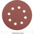 Miniatyrbillede 2 af 5: 100 stk. 5 tommer runde slibeskiver, 8 huller, 120 grit, til Rando