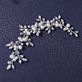 Miniatyrbillede 4 af 4: Sølv#D Bryllup Krystal Hår Ranker Blomst Blad Hovedstykker Bryllup