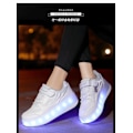 Miniatyrbillede 2 af 6: Børnesneakers Dobbelthjulede Sko Led Lys Sko Q7-yky.37.Hvid White 37
