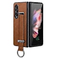 Miniatyrbild 1 av 4: PC+Lädertextur Skal För Samsung Galaxy Z Fold3 5G Brown
