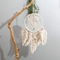 Miniatyrbillede 1 af 5: Stor Boheme Macrame Drømmefanger Vævet Bomulds Macrame Vægdekoration