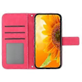 Pikkukuva 2 / 5: Oppo A58 4G lompakkokotelo, auringonkukkakuvio, jalustallinen nahkakotelo ja ranneke Style H