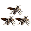 Miniatyrbillede 2 af 4: 3 stk. Retro Messing Bi Statue Hjem Desktop Dekoration Lille Messing Bi-formet Figur