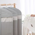 Pikkukuva 2 / 5: 2-osainen mekko-pukupussi, 43 tuuman pitkä mekko harmaa läpinäkyvä vaatepussi