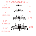 Miniatyrbillede 3 af 5: Halloween hulbat 3D stereo sort flagermus spøgelsesfestival fest sce