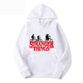 Stranger Things Trykket Pullover Hettegenser med Fleecejakke - Hvit - Størrelse XL White XL