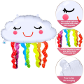 Miniatyrbillede 3 af 5: 6 stk. 76,2 cm Regnbue Sky Folieballoner Regnbue Folie Mylar Balloner