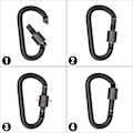 Miniatyrbillede 5 af 5: Sæt med 10 Sorte D-formede Karabiner, Aluminium Karabiner, Sort