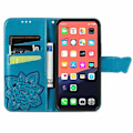 Miniatyrbillede 3 af 5: Butterfly Love Flower Læder Etui Til iPhone 13 mini Blue