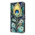 Pikkukuva 4 / 5: Samsung Galaxy S25 Edge nahkakotelo, kuvioitu, lompakkomallinen, jalustalla, läppäpuhelinkotelo Green Feathers