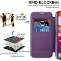 Miniatyrbillede 5 af 5: Magnetisk etui med kortlommer og RFID-blokering i læder til iPhone 16 Pro Max Style D