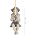 Miniatyrbilde 4 av 5: 3D-harpikshagefigur av fiskergutt, til hjem, utendørs, hage
