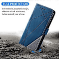 Miniatyrbillede 5 af 5: Til Samsung Galaxy Xcover 5 Wallet Case Linjer Præget PU Læder Telefon Bagcover Style A