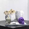Miniatyrbilde 5 av 5: 3D Hodeskalle Lysstøpeform, Lysstøping Halloween-form, Silikon