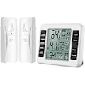 Miniatyrbillede 1 af 5: Køleskabstermometer, trådløst digitalt frysetermometer med 2 trådløse sensorer, temperatur, lydalarm, min. og maks. display, LCD-display f