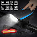Miniatyrbilde 2 av 5: LED-sykkellys, USB-lading foran og bak, IPX5-vann