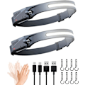 Pikkukuva 1 / 5: 2 kpl USB-ladattavaa otsalamppua, erittäin tehokas LED-otsalamppu w