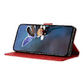 Miniatyrbillede 3 af 5: For Honor 400 Lite Etui Wallet Stand Præget Trekantmønster Læder Telefon Flip Cover Red