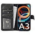 Miniatyrbillede 2 af 5: Til Xiaomi Redmi A3/Poco C61 4G Wallet Case PU Læder Farvesplejsning Stødsikkert Telefoncover Style A