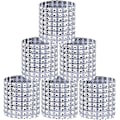 Miniatyrbillede 1 af 5: 50 stk. Sølv Rhinestone Bånd Servietringe Bling Pynt til