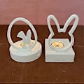 Miniatyrbilde 5 av 5: Påskehare Silikonformer Egg Hare Lysestake Epoksy Resin Støpeformer for Lysestake DIY Hjemmedekorasjon C