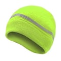 Miniatyrbillede 4 af 5: Reflekterende Fleece Hue Vinterhue med Reflekterende Stribe Fleece Tyk Hue Sikkerhedshue til Ski Cykling Ridning Vandring (grøn)