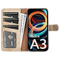 Miniatyrbillede 2 af 5: Til Xiaomi Redmi A3/Poco C61 4G Wallet Case PU Læder Farvesplejsning Stødsikkert Telefoncover Style C