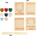 Miniatyrbilde 4 av 5: Valentinsdaggave til barn, 48 Valentinsdagskortsett, Studentgave, Hjerteformet krystall Valentinsdagskort for barn
