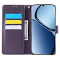 Miniatyrbild 2 av 5: För Samsung Galaxy A06 4G Fodral Ros Blomma PU Läder Plånbok Telefonfodral med 3 Kortplatser Dark Purple