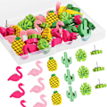 Miniatyrbillede 1 af 5: 30 stk Træ Push Pins Flamingo Push Pins Ananas Kaktus Palme