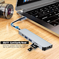 Miniatyrbillede 2 af 5: USB Type C Hub, Multi-Port Adapter til MacBook Pro - 6 i 1 Hub C