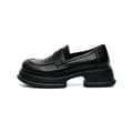 Miniatyrbillede 2 af 3: Kvinders Oxford Forår Efterår Casual Platform Sko Sort Læder Loafer Sko.35. 35