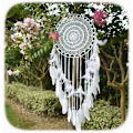 Miniatyrbillede 1 af 5: 1 stk. Stor Boho Dreamcatcher Hvid Fjer Macrame Vægophæng Vi