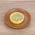 Miniatyrbillede 3 af 5: Bærbart Lys Farve Rundt Træ Te Kaffe Brød Frugt Mad Serveringsbakke Tallerken (9,5 cm)