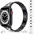 Pikkukuva 3 / 5: Musta Apple-ranneke 38mm 40mm 41mm Sarja 8 7 6 5 4 3 2 1 SE Naisille