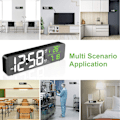 Miniatyrbild 5 av 5: Svart digital väckarklocka, väggklocka väckarklocka, LED digital mi