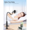 Miniatyrbillede 2 af 5: Sort - Svanehals telefonholder, 360° justerbar foldbar telefon h