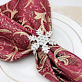 Miniatyrbilde 2 av 5: Blomsterserviettringer med spenne Rhinestone Blomster Metall Serviett R