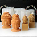 Miniatyrbillede 4 af 5: Avalokitesvara Buddha Hoved Silikoneform Aromaterapi Lys Gips DIY Epoxy Resin Støbeform Skrivebordsdekorationer 2