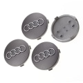 Miniatyrbild 4 av 4: 4 nya 60mm silver Audi-fälglock, emblem