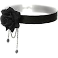 Pikkukuva 1 / 4: Elegantti Retro Ruusu Kukka Solisluuketju Kaulakoru Goottilainen Lolita Musta Pitsi Kaulus Choker Koriste Hää Halloween Asusteet