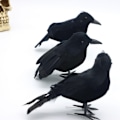 Miniatyrbillede 3 af 4: 6 Pak Halloween Fugle, Sorte Fjerkræ, Realistisk Udseende