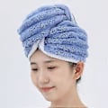 Miniatyrbillede 5 af 5: Tykkere Hurtigtørrende Mikrofiber Hårhåndklæde Hætter til Kvinder, Super Absorberende Hårhåndklæde til Brusebad med Justerbar Knap abrikos apricot