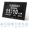 Miniatyrbillede 1 af 5: Digital kalender dag ur ramme (9 tommer hvid) - automatisk dæmpning