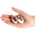 Miniatyrbillede 4 af 5: (Hvid/Lysebrun - 4cm) Påskeæg til ophæng - påskeophæng dekoration