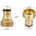 Miniatyrbillede 2 af 5: 2 stk. Have Slange Hurtigkobling 3/4 Tommer Messing Han Gevind Slange