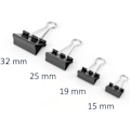 Miniatyrbillede 5 af 5: Sorte 12-pak Dokumentklemmer 25mm Multifunktionelle Papirklemmer Æske