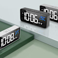 Miniatyrbild 3 av 4: Silver digital väckarklocka, digital klocka LED väckarklocka, digita