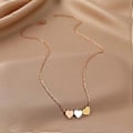 Miniatyrbillede 4 af 5: Elegant 3 Hjerte Vedhæng Choker Kærligheds Charm Halskæde Rustfrit Stål Smykker til Særlige Lejligheder og Hverdagsbrug rosaguld rose gold